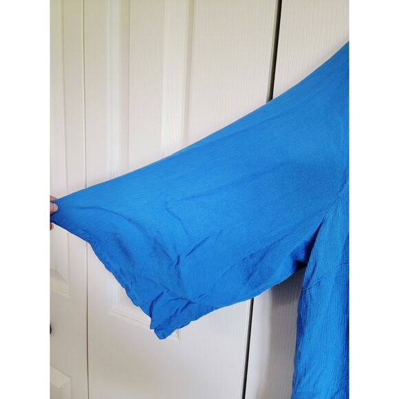 Lilly Pulitzer XL Long Sleeve Tunic Blouse Bluebell Gauze PB Collection‎ V-Neck - Picture 4 of 6